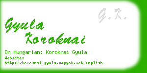 gyula koroknai business card